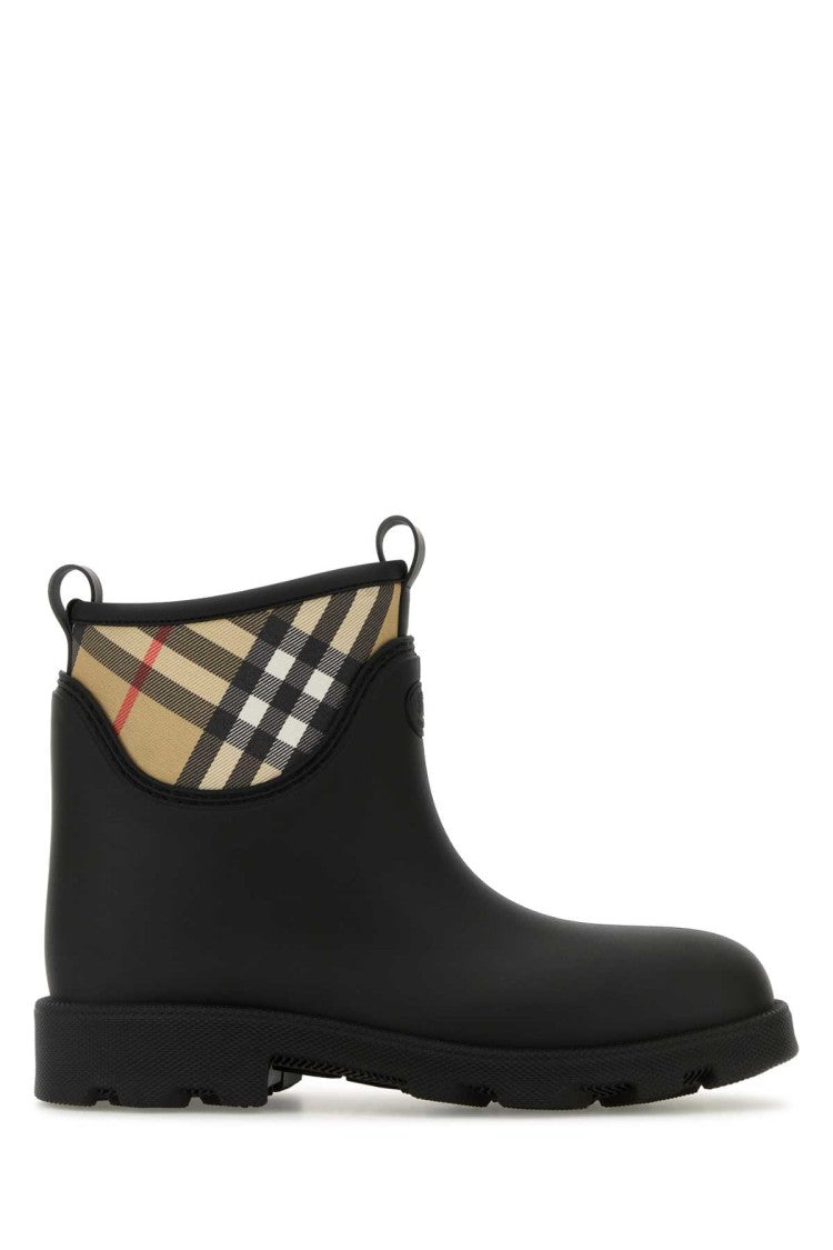 Burberry Black Rubber Marsh Stamp Ankle Boots