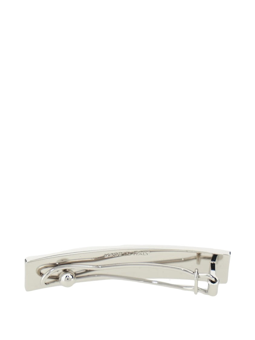 Mm6 By Maison Margiela Polished Metallic Engraved Hair Clip