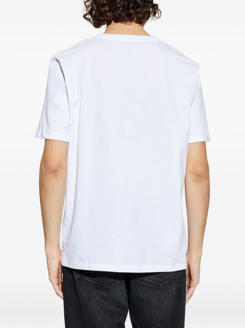 Balmain White Silk And Nylon Logo T-Shirt