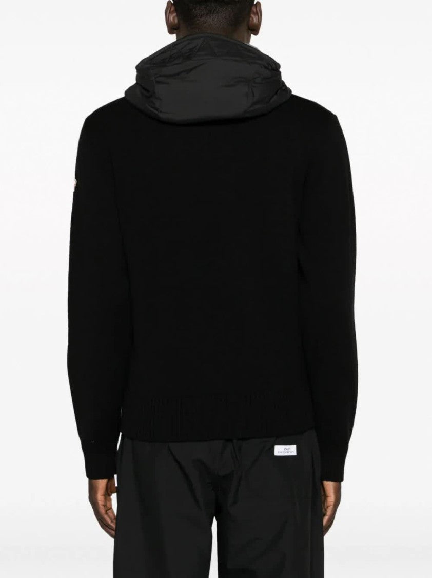 Moncler Grenoble Hybrid Padded Front Cardigan With Knit Sleeves