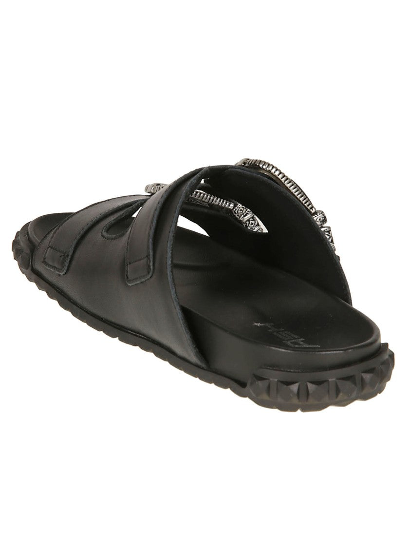 Ash Twister Black Nappa Leather Sandals