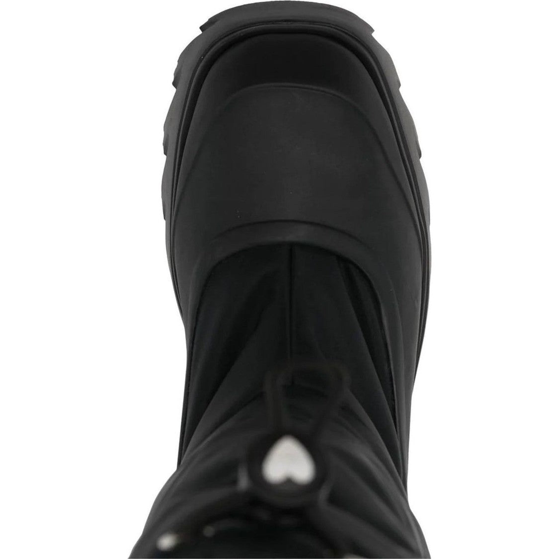 Love Moschino Black Cotton Drawstring Closure Boots