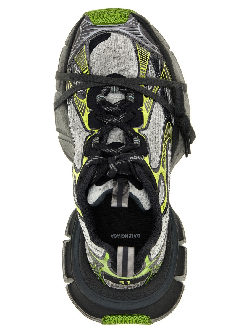 Balenciaga Mesh Fabric Sneakers With Worn Effect