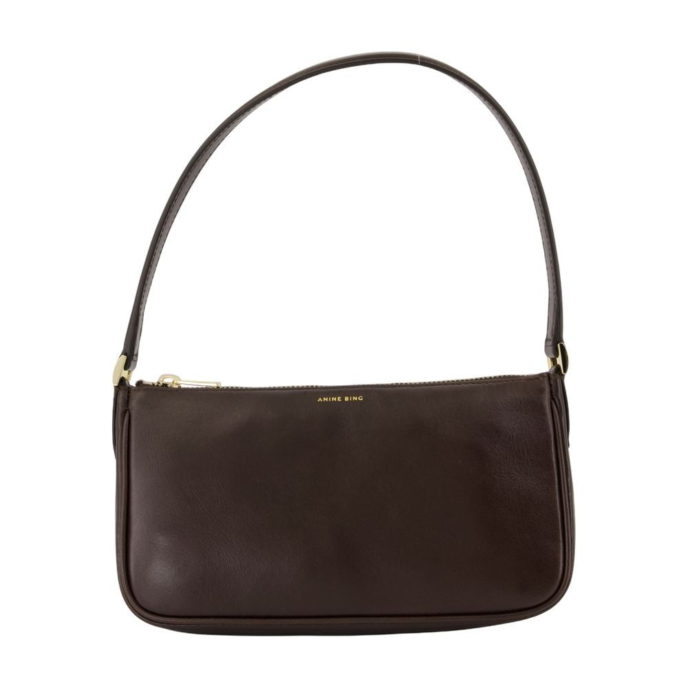 Anine Bing Minimalist Calfskin Shoulder Bag With Gold-Tone Accents