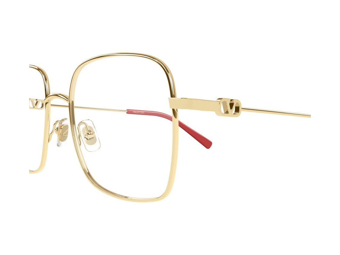 Valentino Gold Red Vg0030o Metal Square Eyeglasses