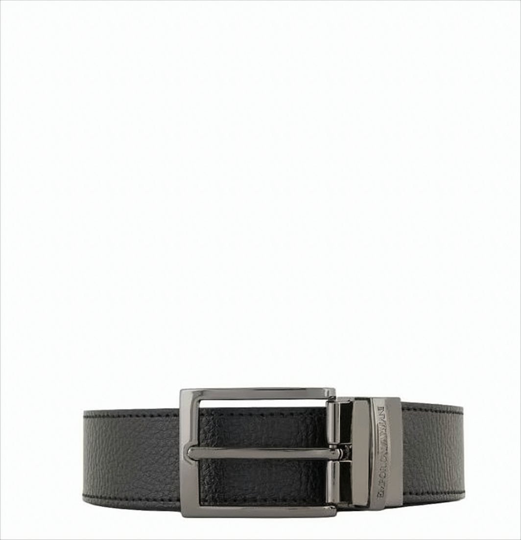 Emporio Armani Reversible Cowhide Belt With Palmellato Finish
