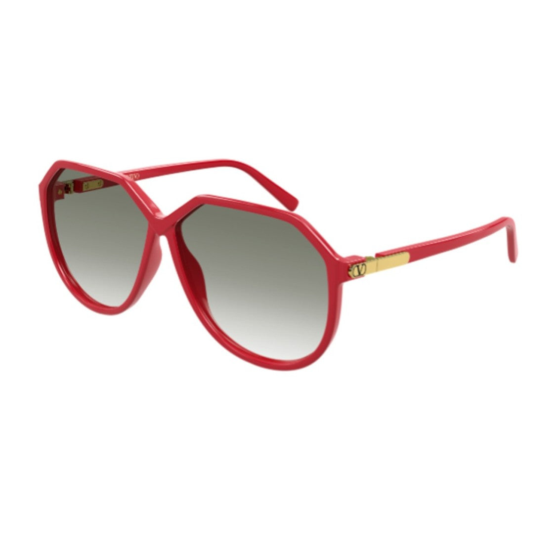 Valentino Red Linea V Logo Bio-Injected Geometric Sunglasses