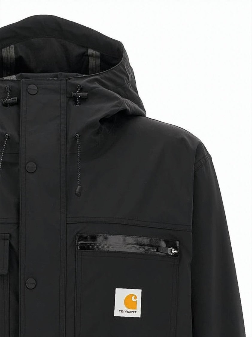 Carhartt Wip Matte Black Functional Jacket With Adjustable Cuffs