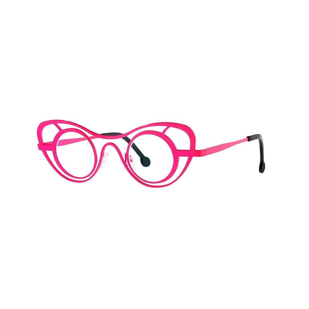 Theo Debate Double-Layered Pink Eyeglasses With Edgy Design
