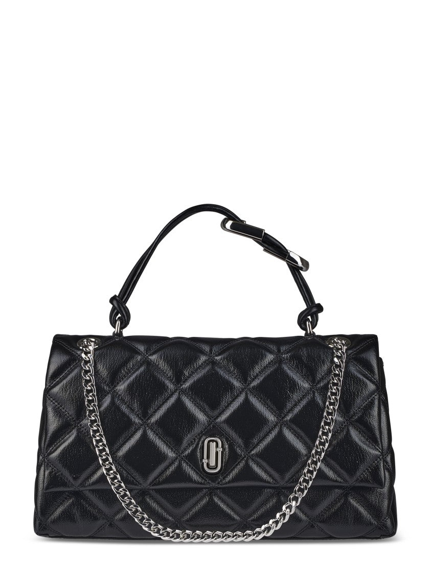 Marc Jacobs Quilted Black Shoulder Bag With Dual Chain Strap