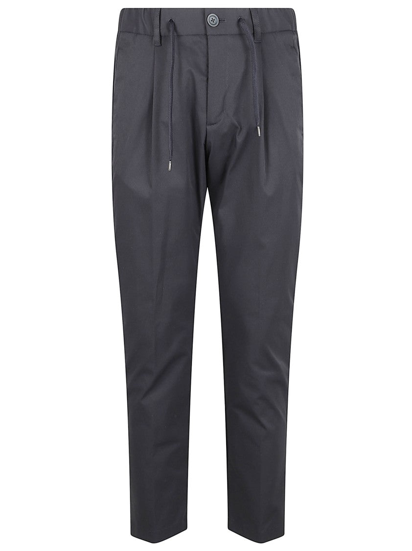 Herno Mechanical Stretch Twill Trousers With Drawstring Waist