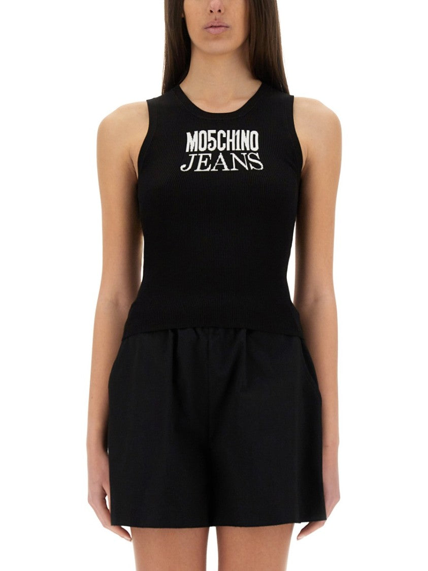 Moschino Slim-Fit Sleeveless Top With Bold Logo
