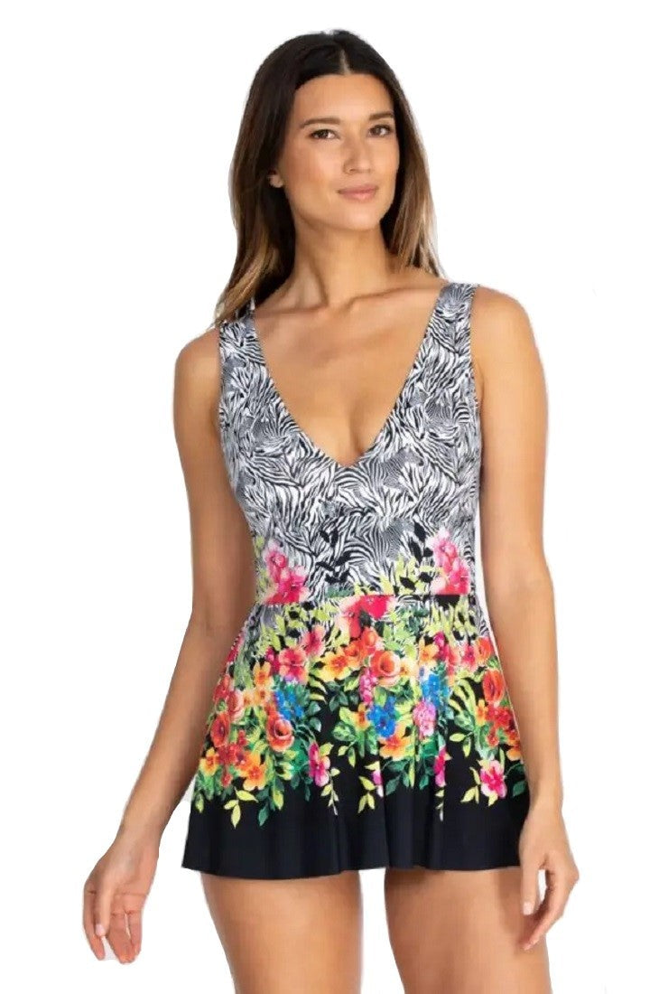 Johnny Was Rose Skirted One Piece - Csw6922bm