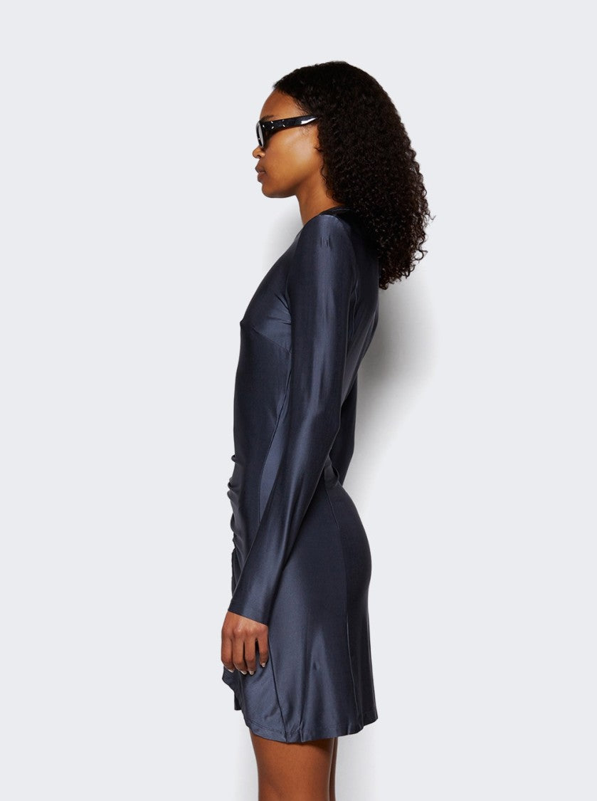 Rabanne Short Gathered Jersey Dress Slate Grey