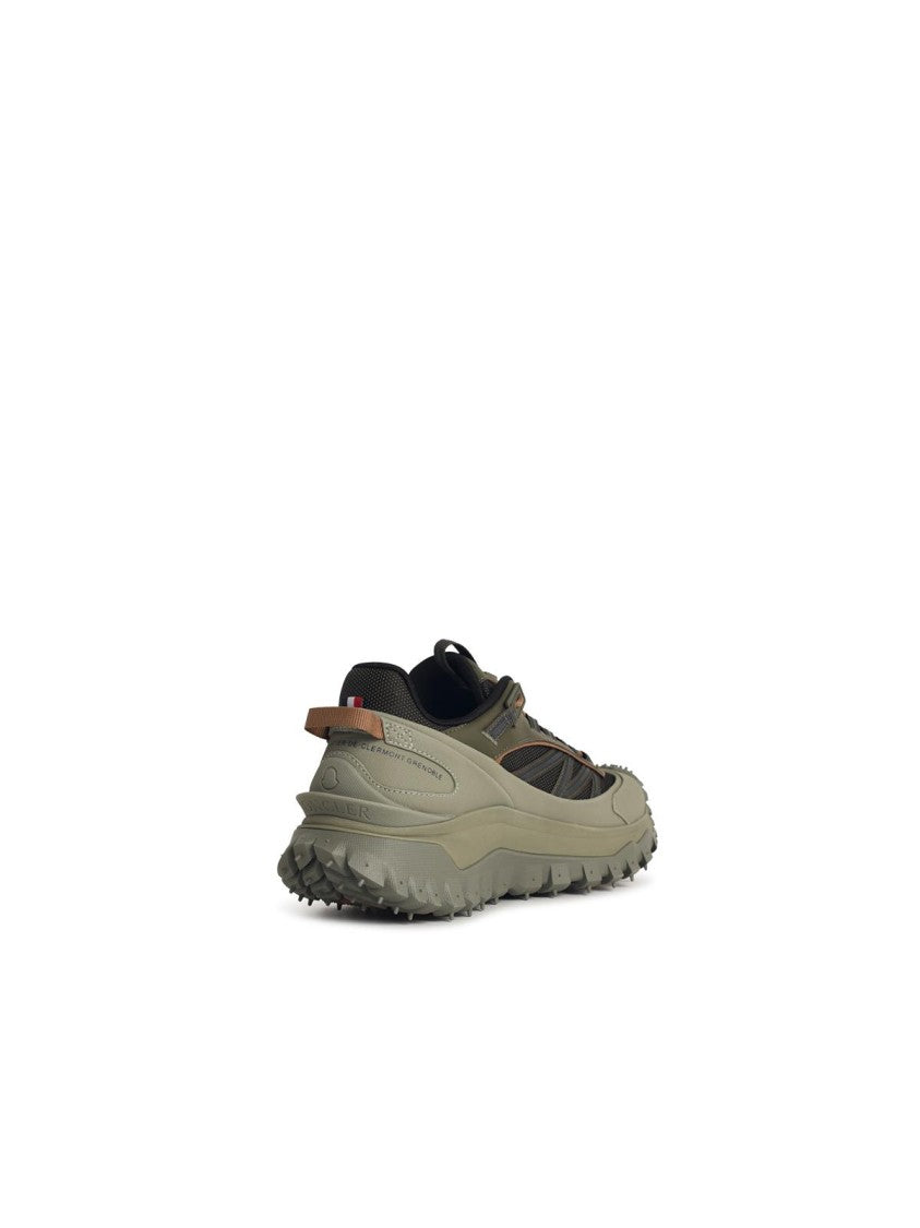 Moncler Trailgrip Gtx' Green Leather Blend Sneakers