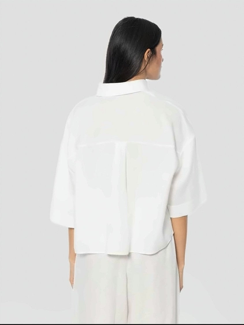 Max Mara Short-Sleeved Boxy Top With High Collar