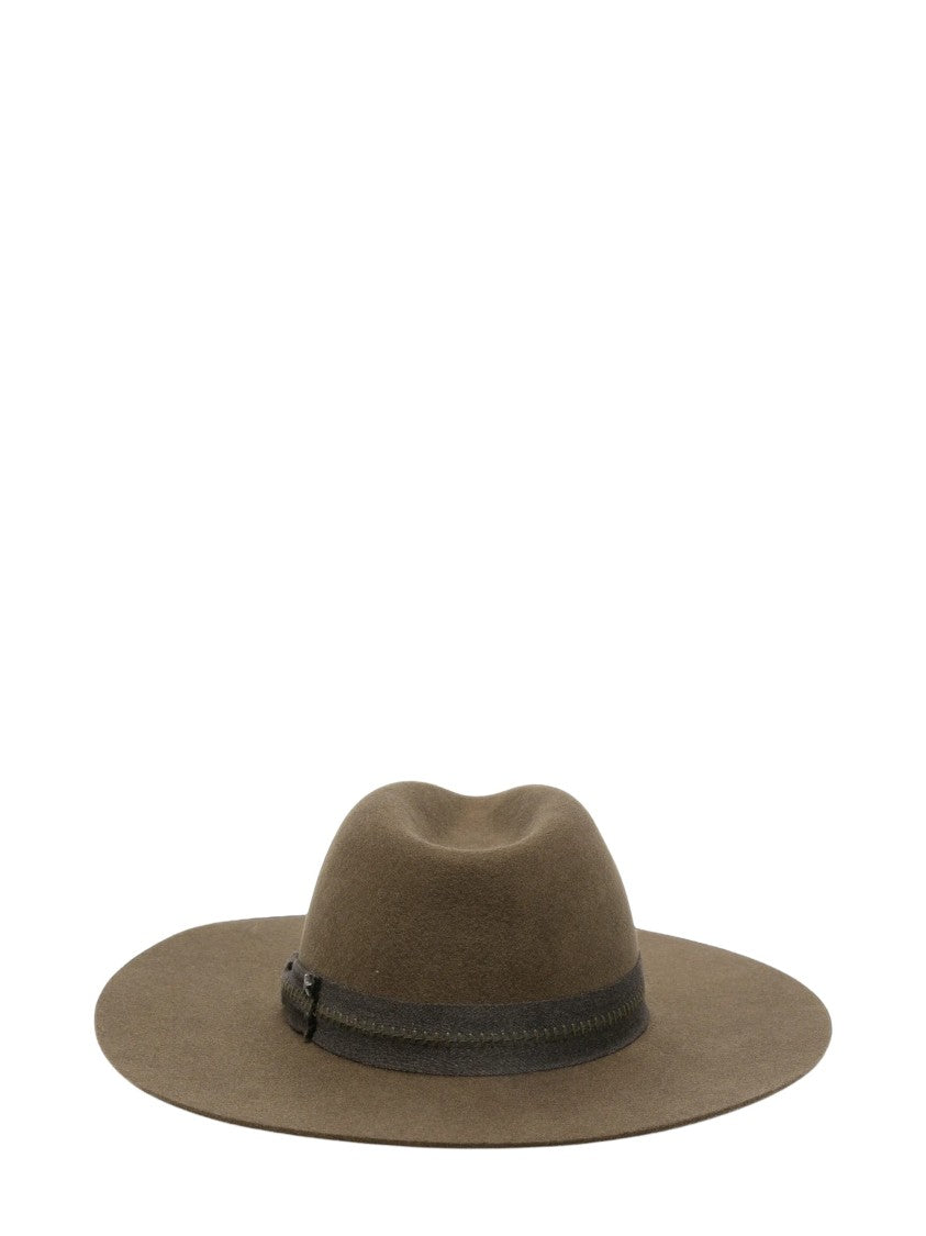 Golden Goose Beige Flat-Brim Fedora Hat