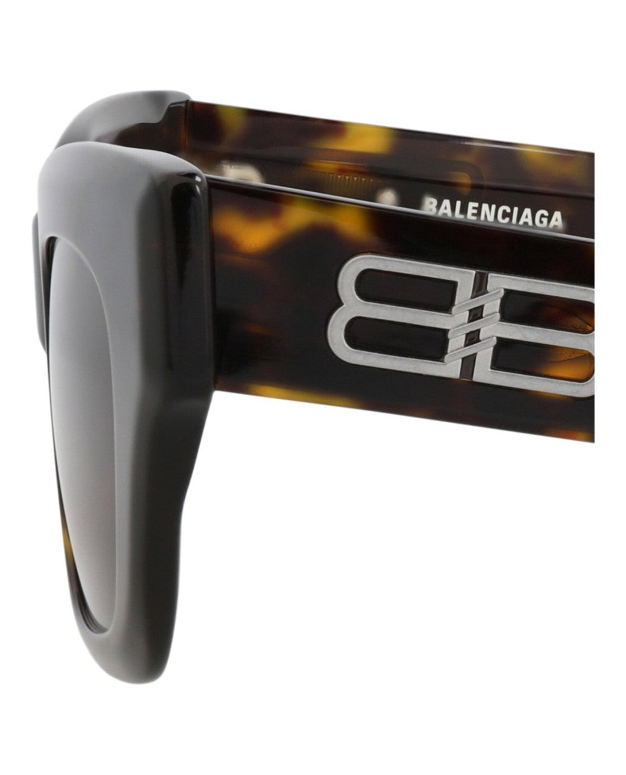Balenciaga Tortoiseshell Square-Frame Acetate Sunglasses With Metallic Accent