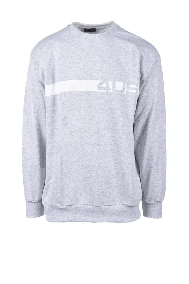 Paciotti 4Us Grey Stripe Cotton Sweatshirt