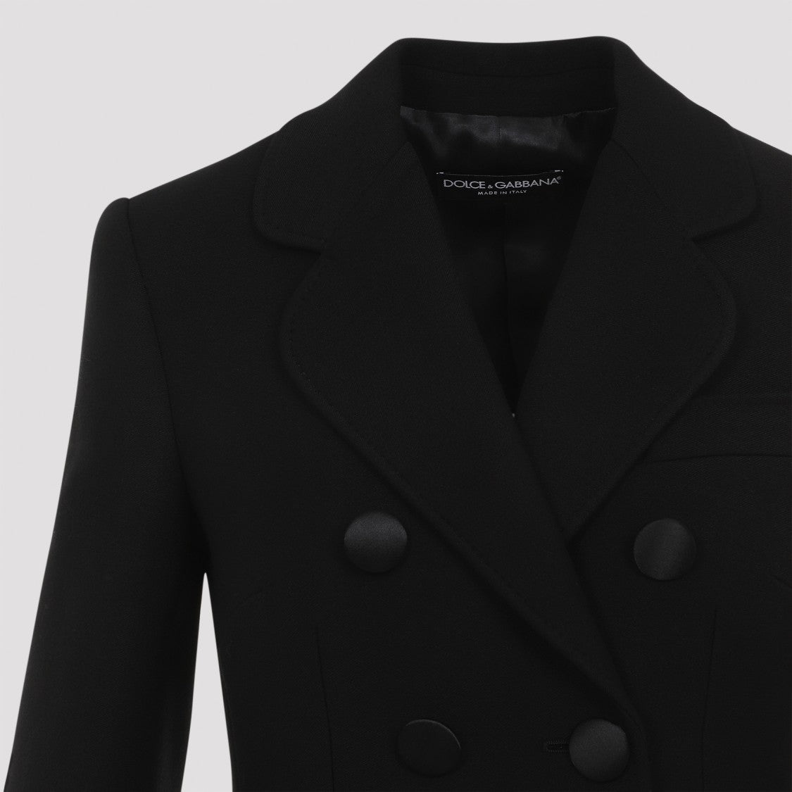 Dolce & Gabbana Black Wool Coat