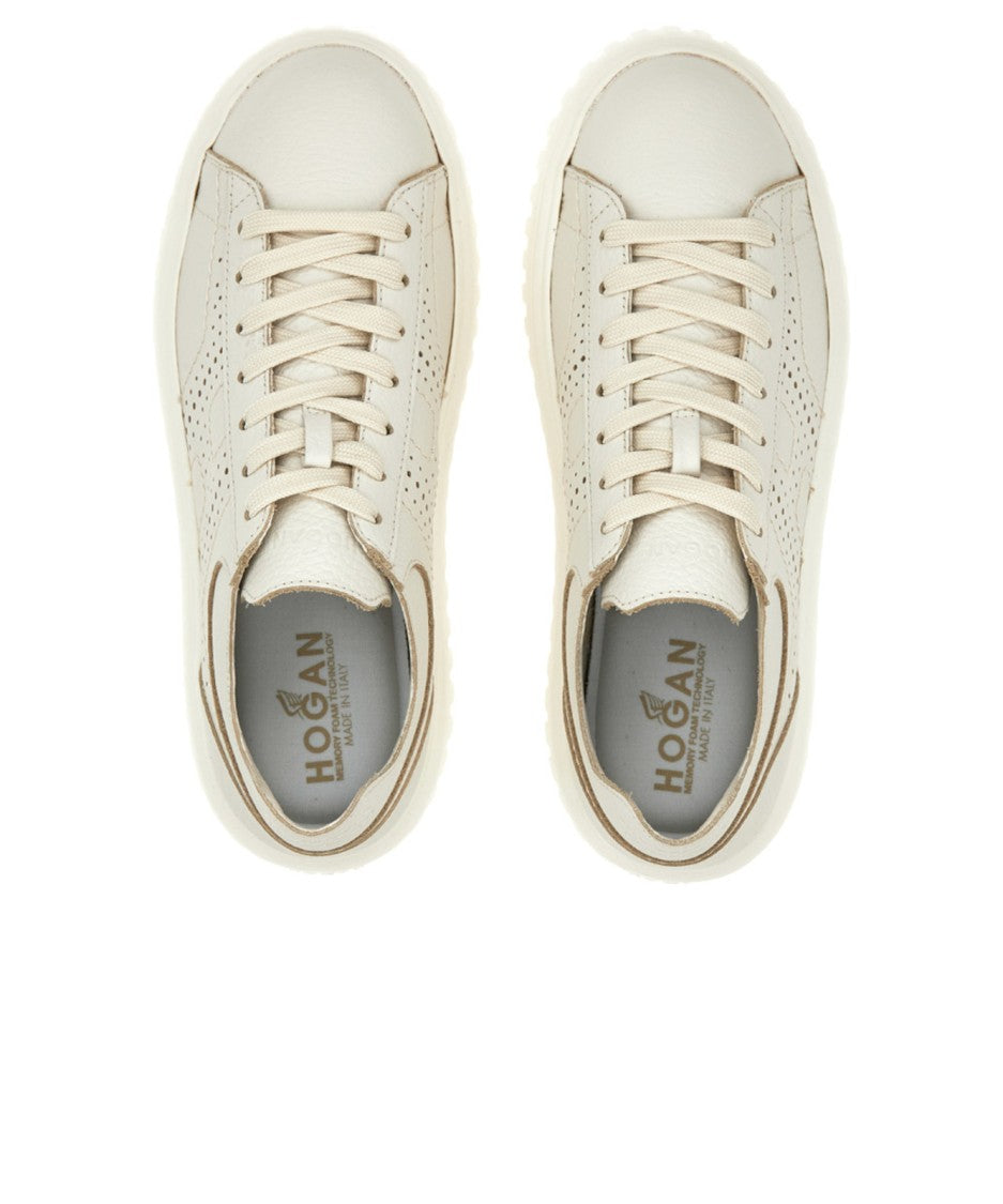 Hogan H-Stripes Nappa Leather Sneakers With Memory Foam Insole