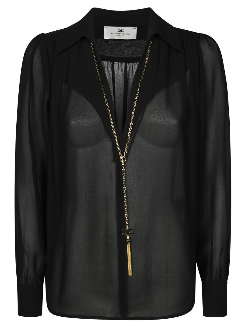 Elisabetta Franchi Lightweight Blouse With Classic Collar