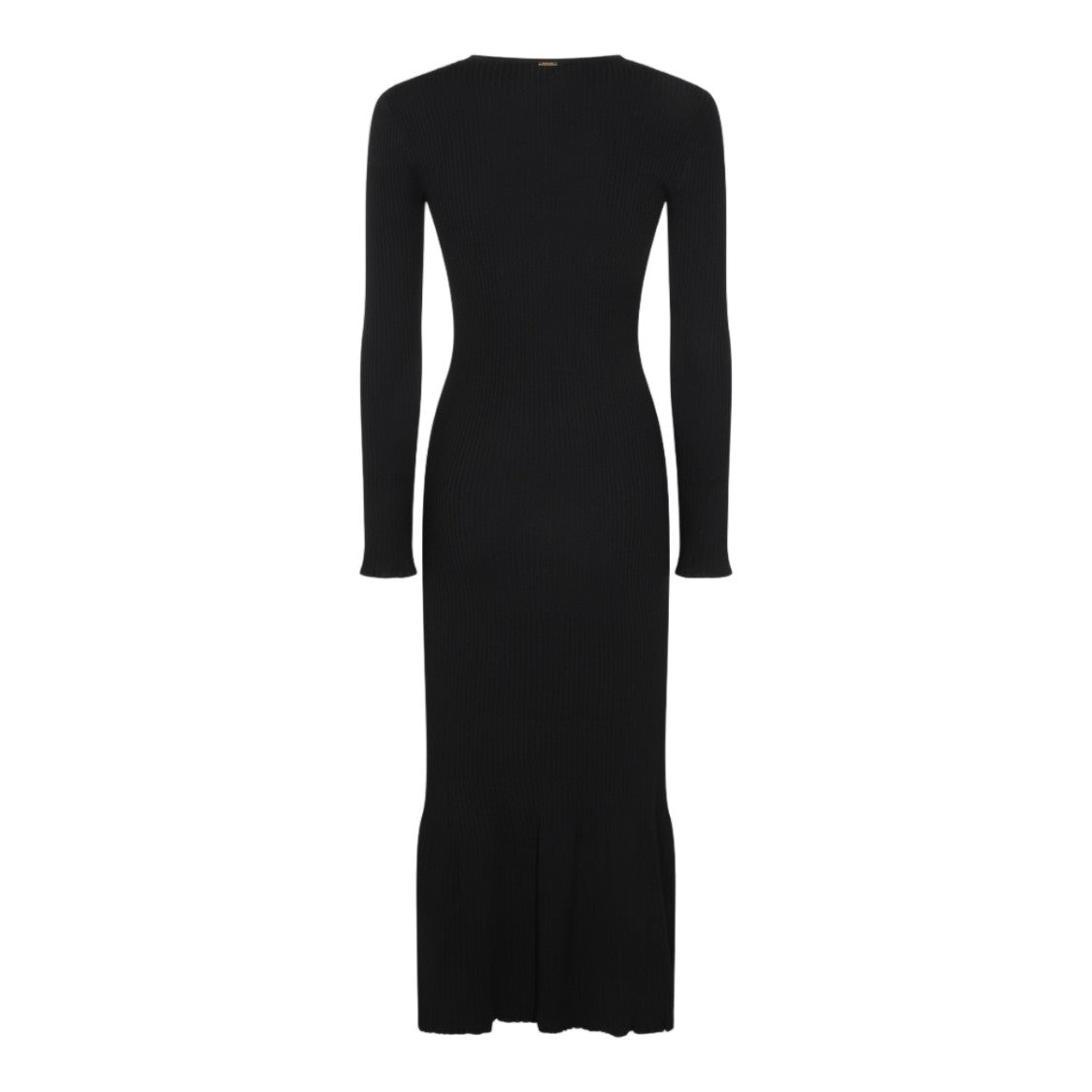 Twin-Set Floral Lace Ruffled-Hem Fitted Midi Dress