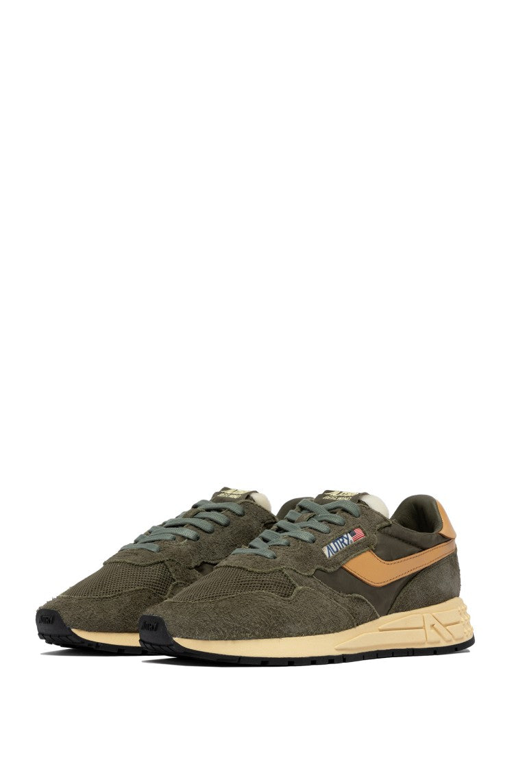 Autry Green Reelwind Suede Mesh Sneakers