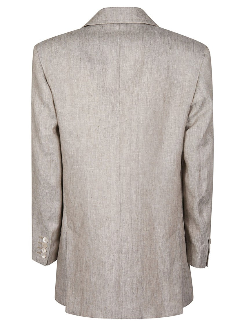 Max Mara Mxmolimpia1 Double Breasted Structured Linen Blazer