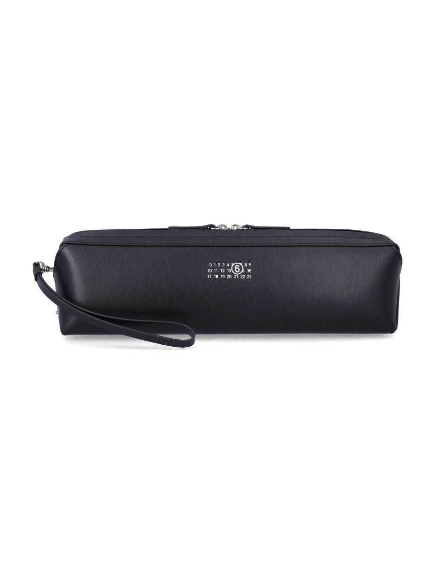 Mm6 By Maison Margiela New Minimalist Black Leather Clutch