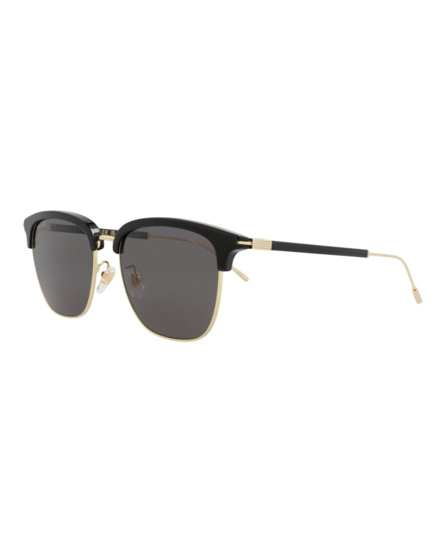 Gucci Round-Frame Recycled Acetate Sunglasses With Gold Accents