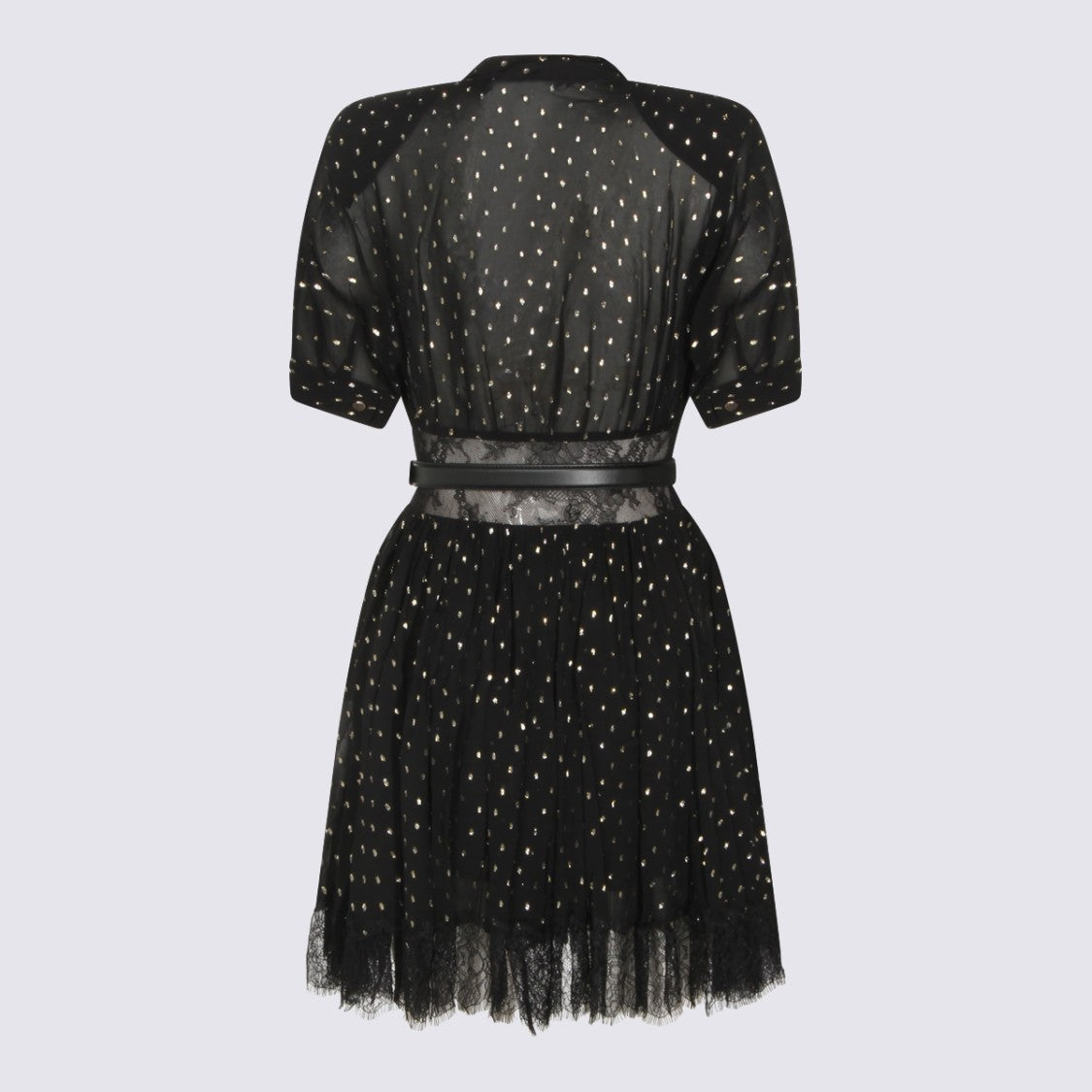Self-Portrait Sheer Black Viscose Mini Dress