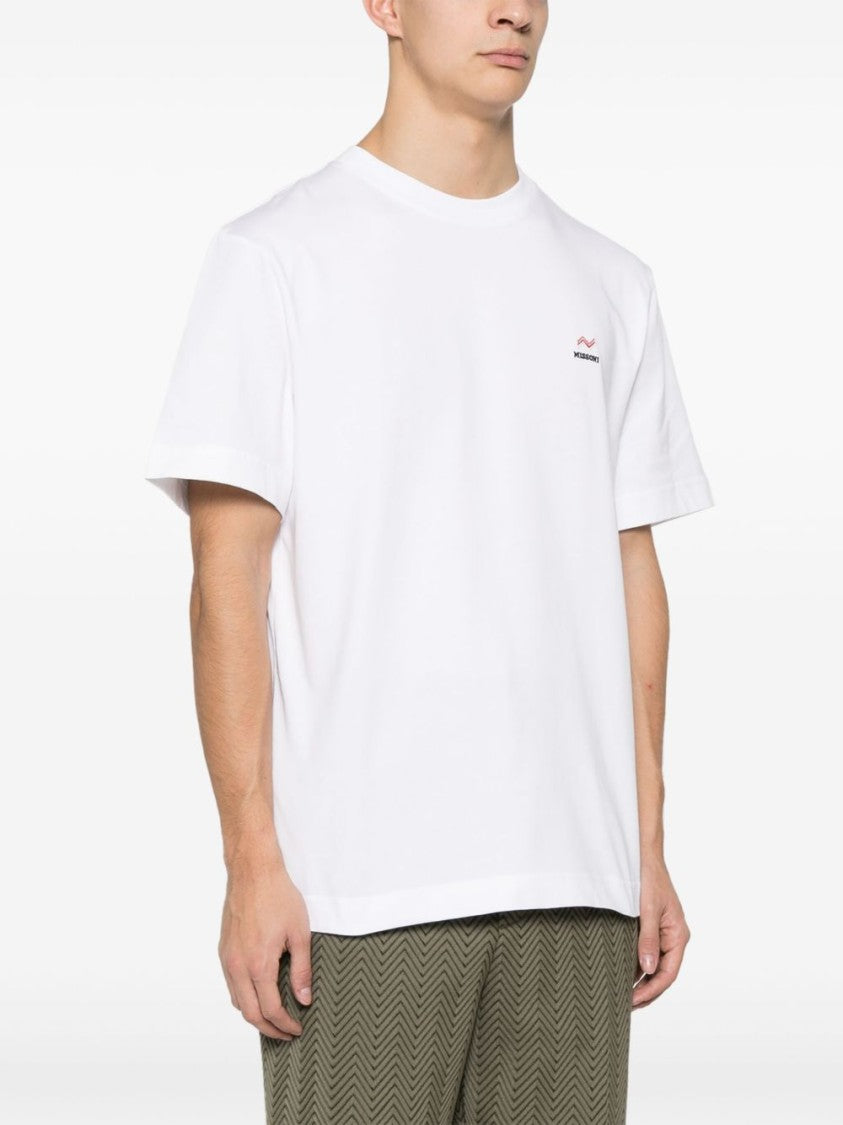Missoni Oversized White T-Shirt With Ribbed Crewneck