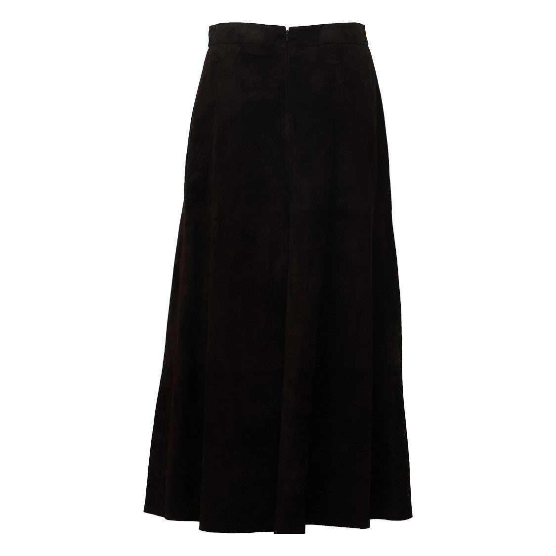 Max Mara Blooming Long Flared Suede Maxi Skirt