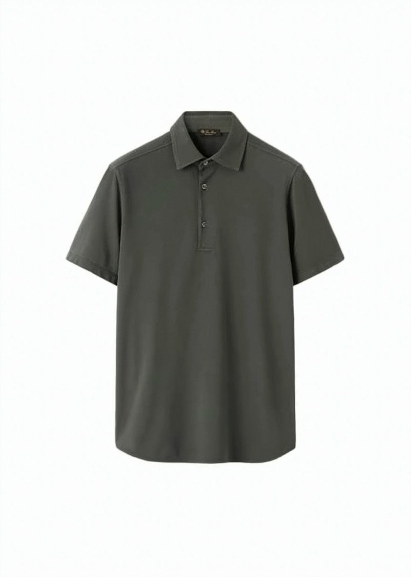 Loro Piana Short-Sleeved Polo Shirt With Classic Collar And Three-Button Placket