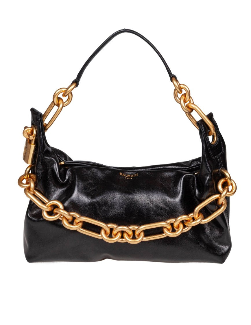 Balmain Sync Shoulder Bag In Soft Leather