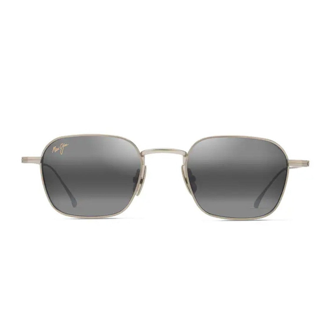 Maui Jim Matte Light Gold Neutral Grey Mekala Titanium Square Sunglasses