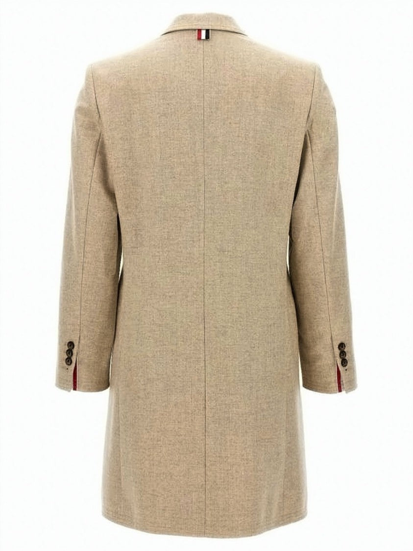 Thom Browne Tailored Coat With Structured Collar And Concealed Closure