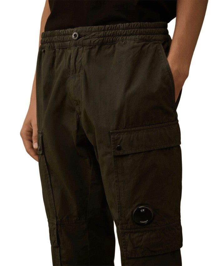 C.P. Company Straight-Leg Black Cargo Pants With Adjustable Waist