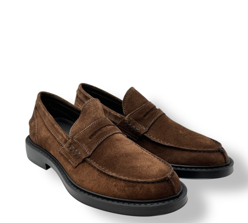 Antica Cuoieria Suede Moccasin With Vamp Design