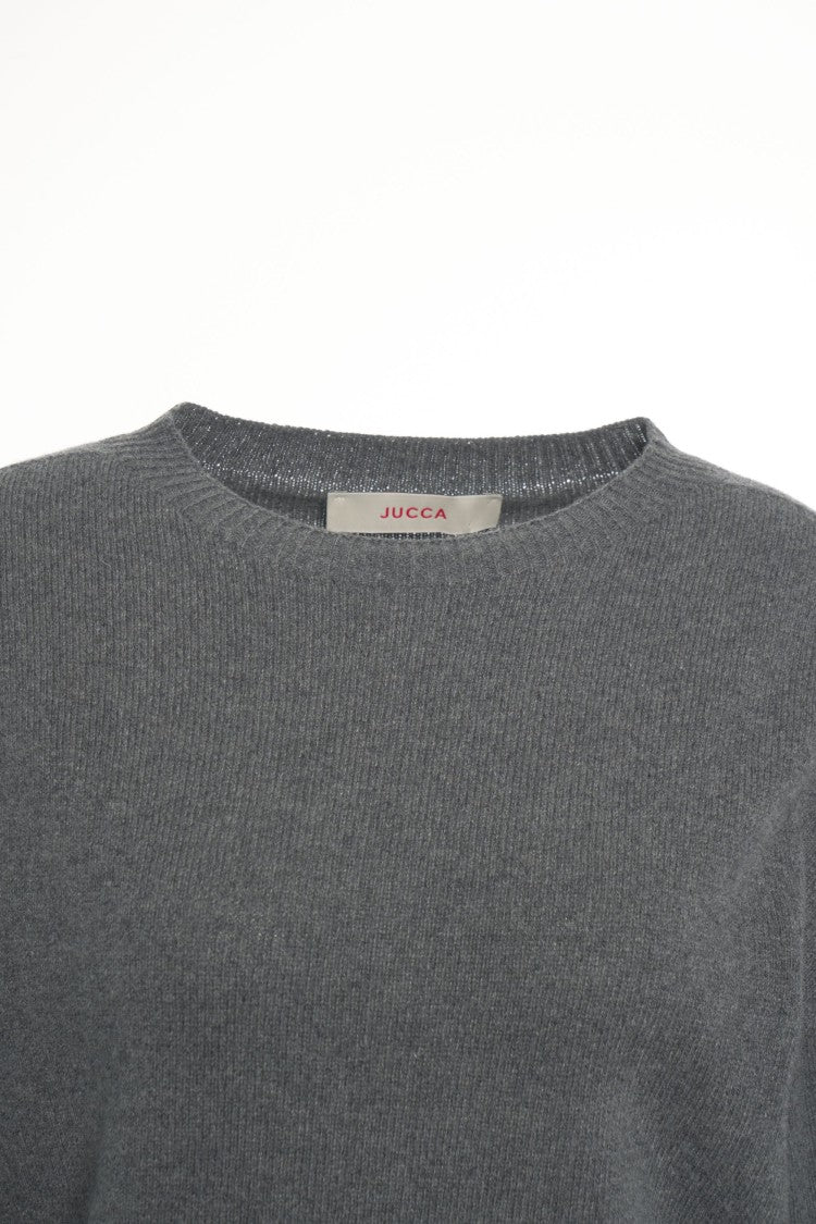 Jucca Cashmere Sweater With Classic Crew Neck And Ribbed Detail