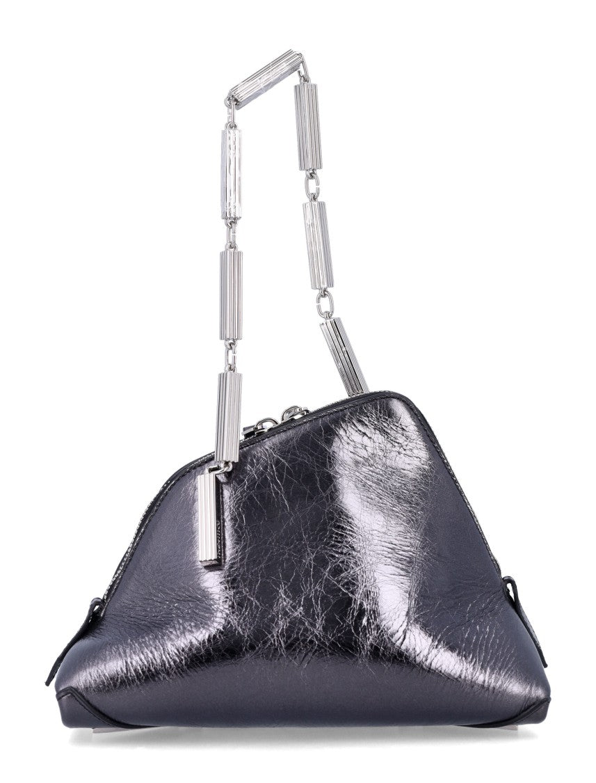 The Attico La Scala Metallic Leather Clutch