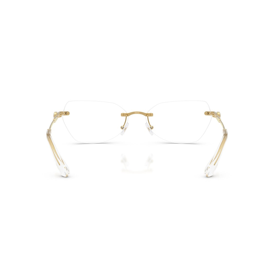Swarovski 0Sk1031 Rimless Gold Metal Eyeglasses With Textured Temples