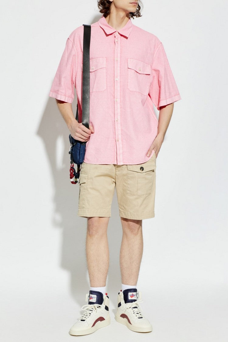 Dsquared2 Beige Flap-Pocket Cargo Shorts