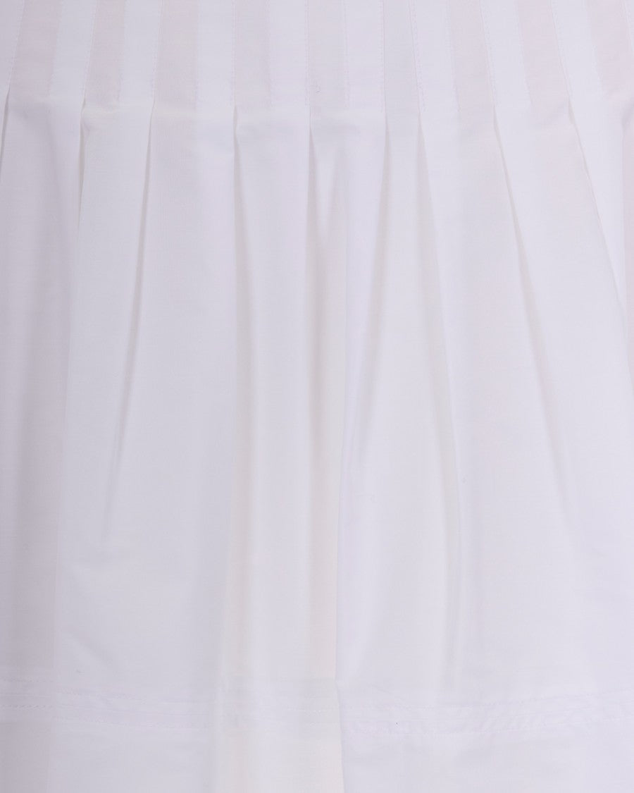 Max Mara Long White Cotton Poplin Skirt With Corset-Inspired Waist