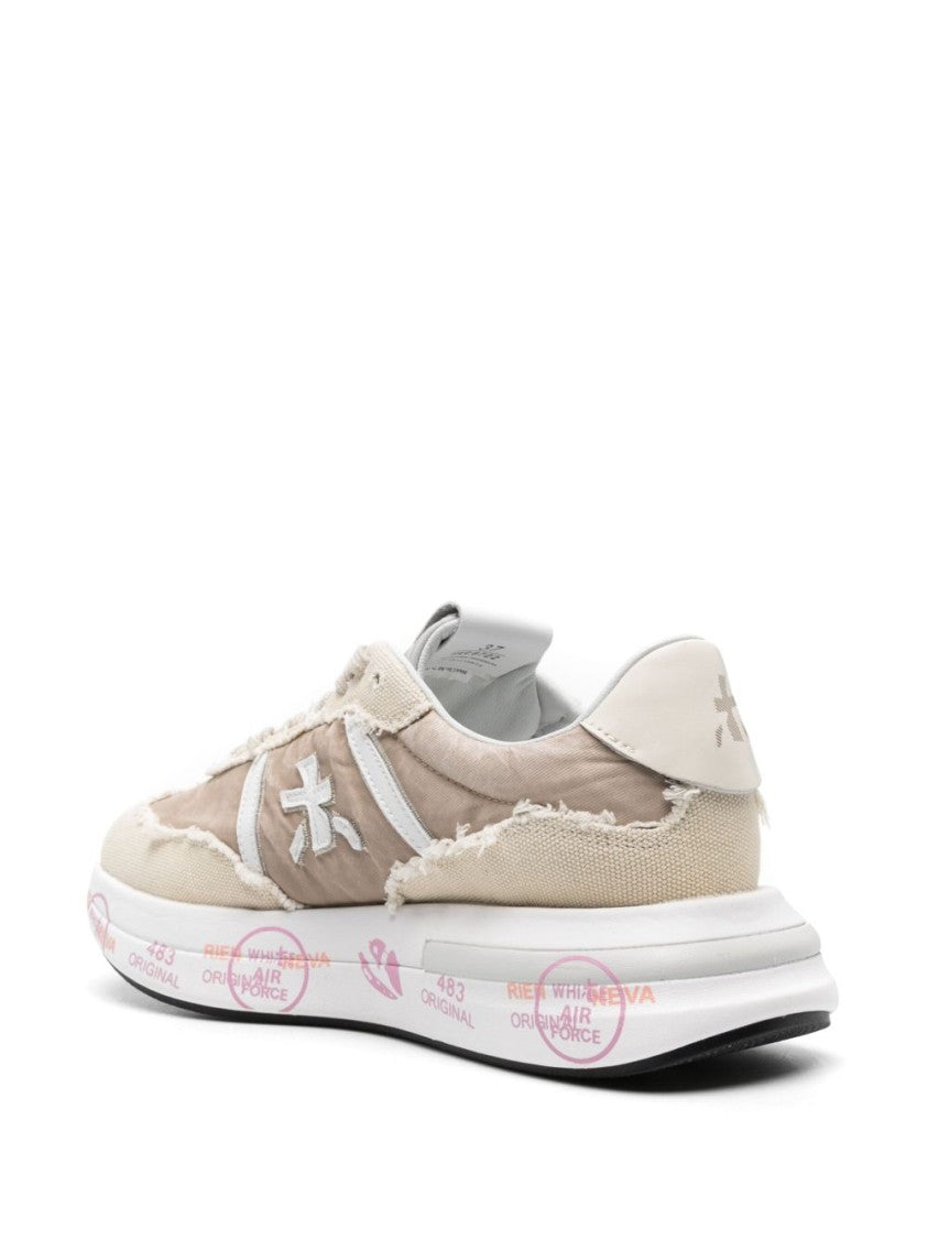 Premiata Layered Beige And Cream Sneakers