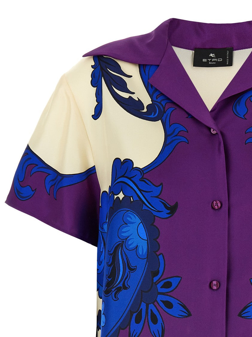 Etro Oversized Silk Paisley Maxi Shirt