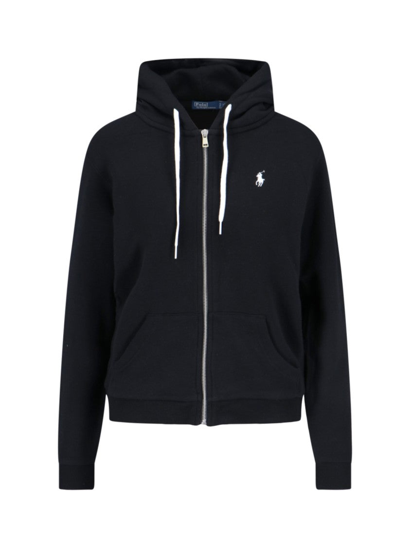 Polo Ralph Lauren Logo Zip Hoodie – Black
