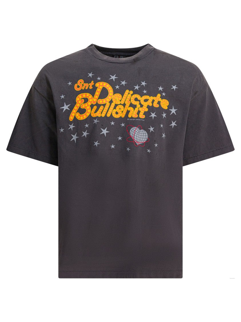 Saint Mxxxxxx Retro Graphic Print Black T-Shirt