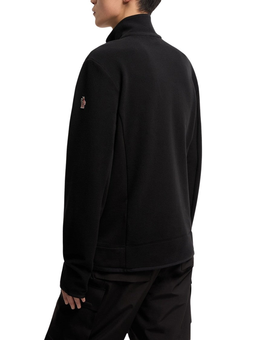 Moncler Grenoble Black Mock-Neck Zip-Up Top